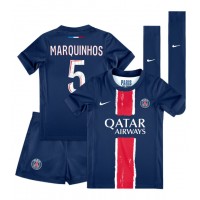 Paris Saint-Germain Marquinhos #5 Domaci Dres za djecu 2024-25 Kratak Rukav (+ Kratke hlače)